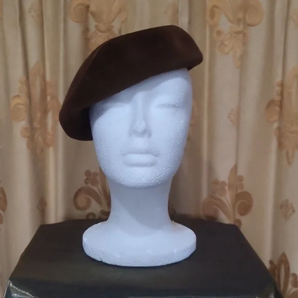 Vintage Suede Barbisio Beret Mid Century Fall Gold Soft Suede Beret/tam/cap/schoolboy Hat  main image 3